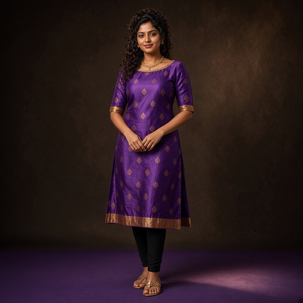Red Silk Festive Kurti