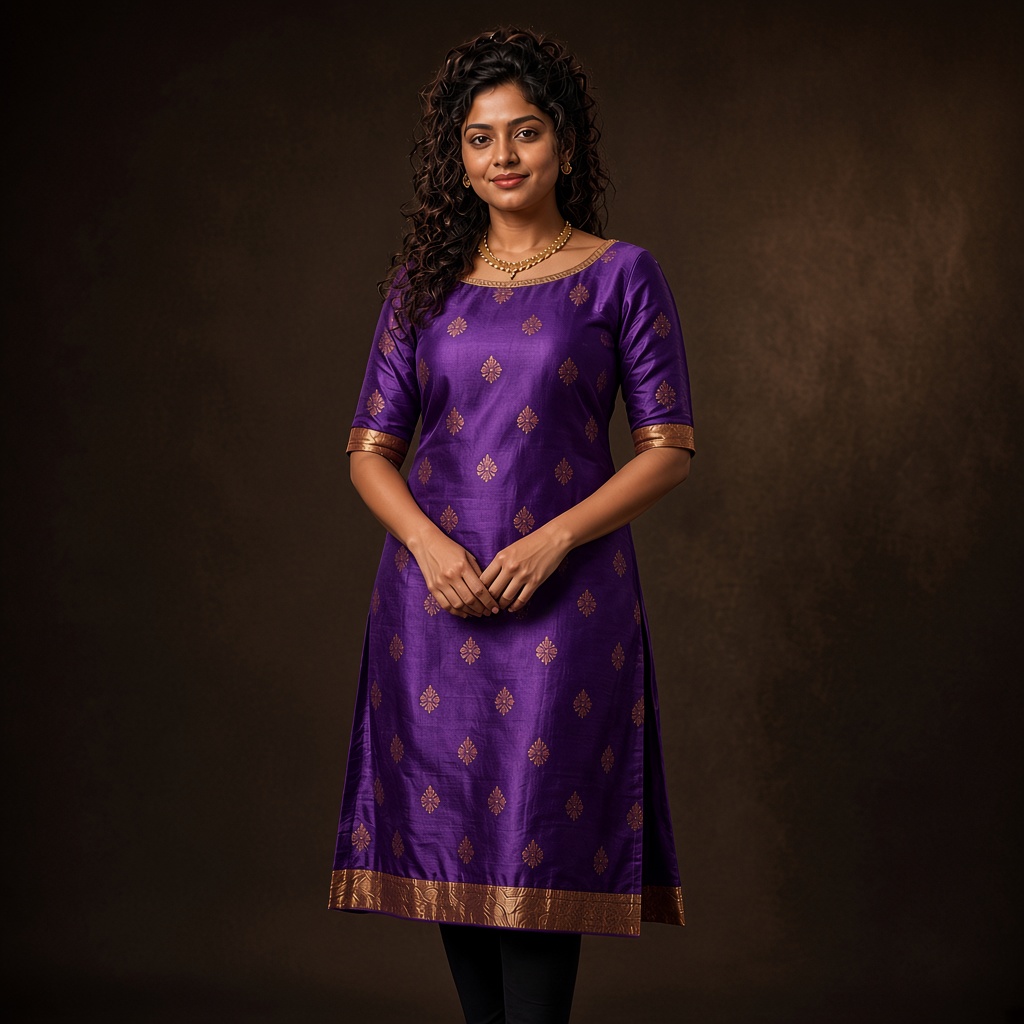Red Silk Festive Kurti