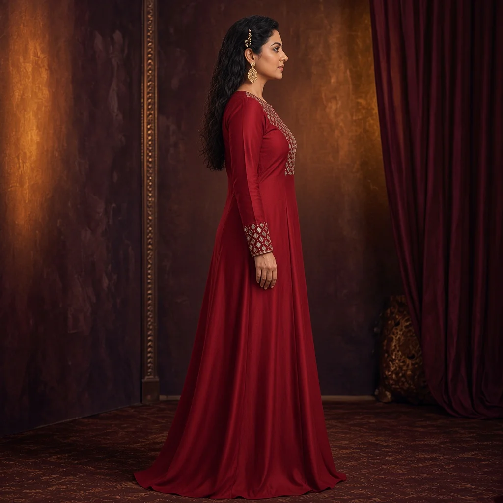Royal Blue Mirror-Work Gown
