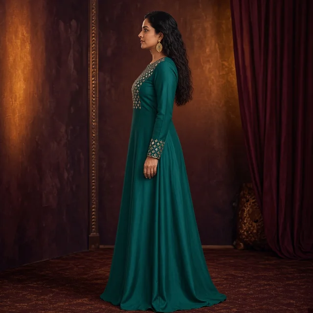 Royal Blue Mirror-Work Gown thumbnail