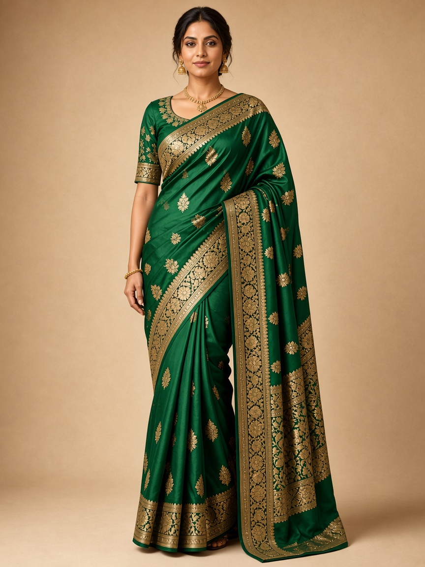 Royal Floral Embroidered Designer Saree