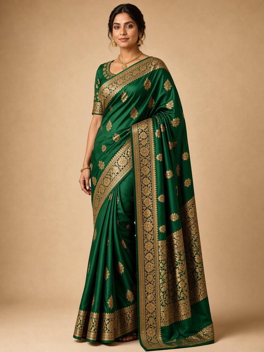 Royal Floral Embroidered Designer Saree