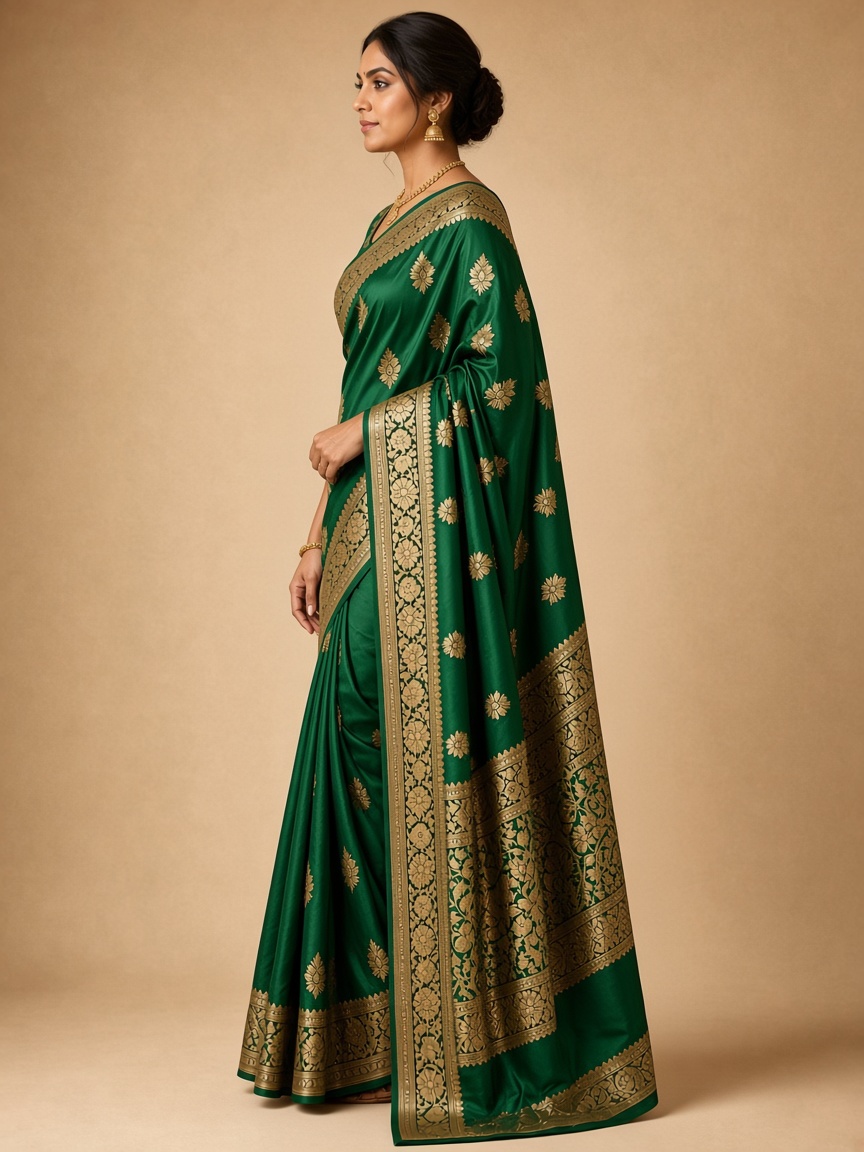 Royal Floral Embroidered Designer Saree