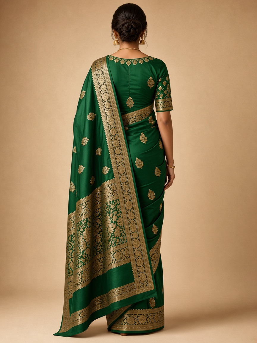 Royal Floral Embroidered Designer Saree