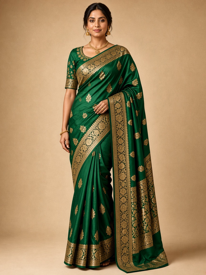 Royal Floral Embroidered Designer Saree