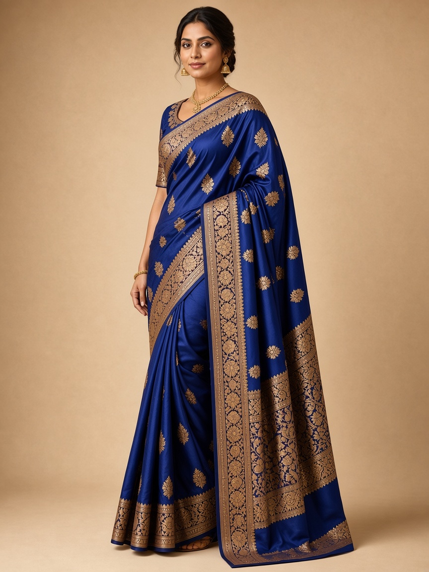 Royal Floral Embroidered Designer Saree
