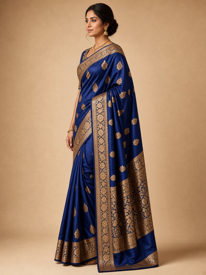 Royal Floral Embroidered Designer Saree
