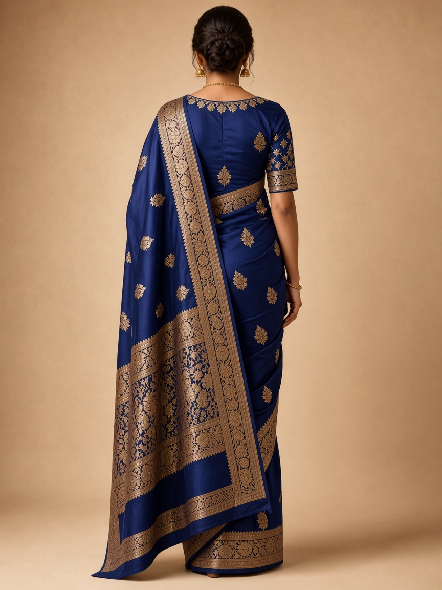 Royal Floral Embroidered Designer Saree