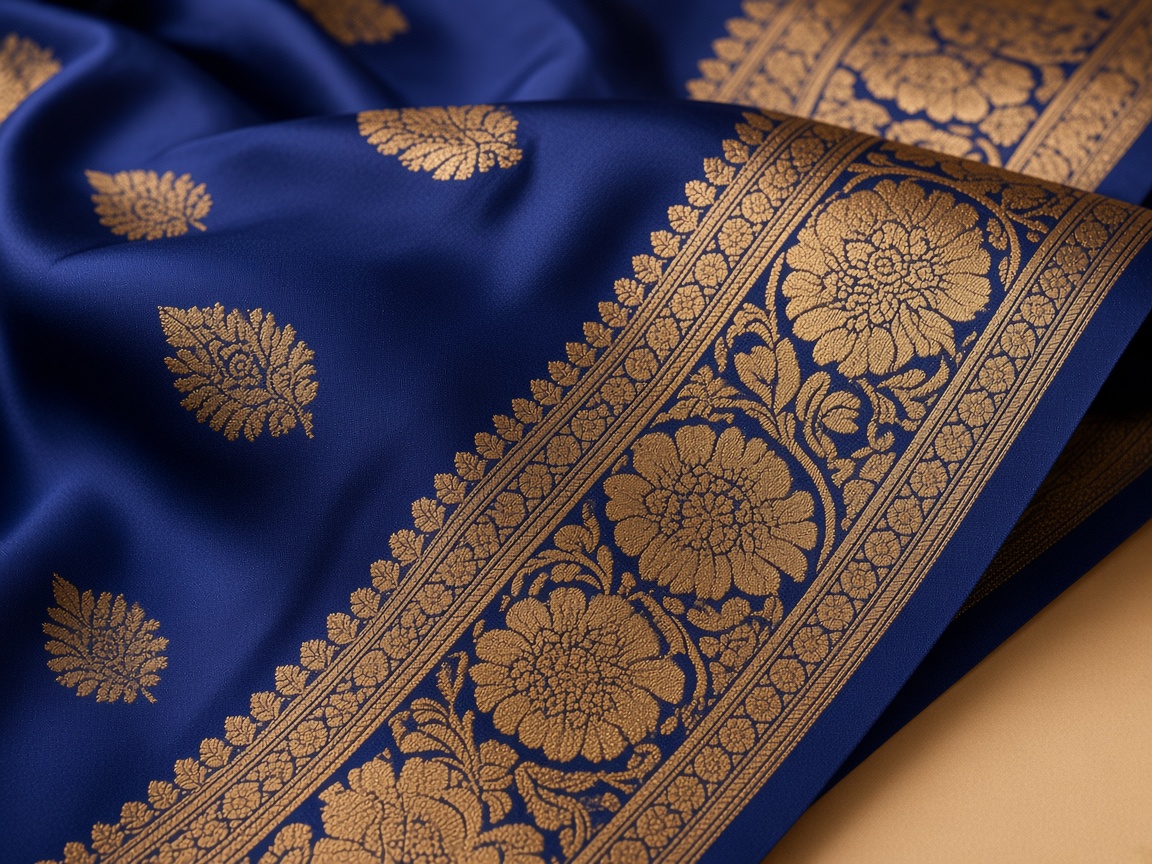 Royal Floral Embroidered Designer Saree