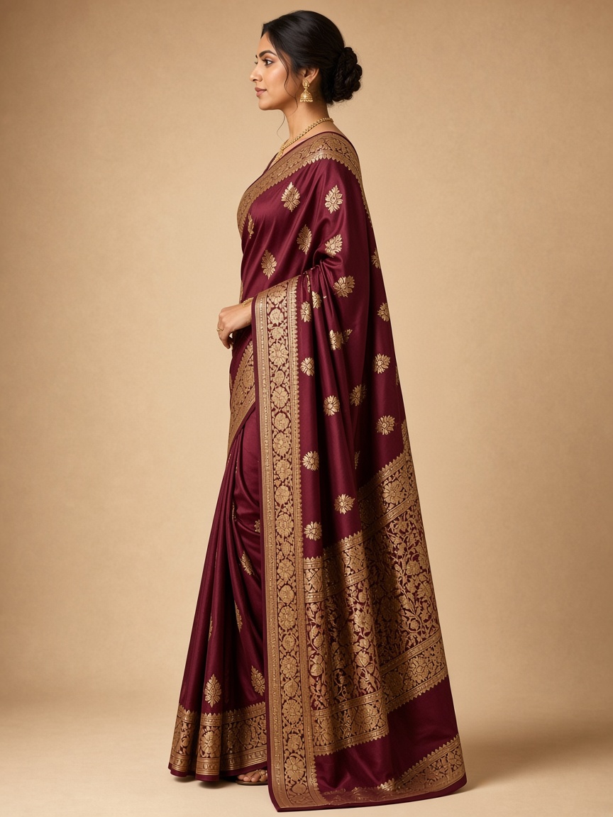 Royal Floral Embroidered Designer Saree