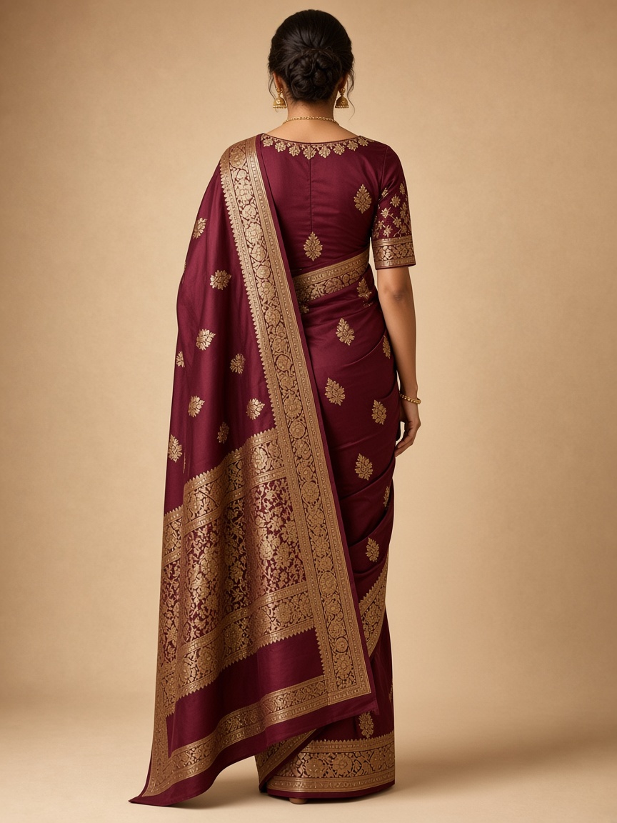Royal Floral Embroidered Designer Saree