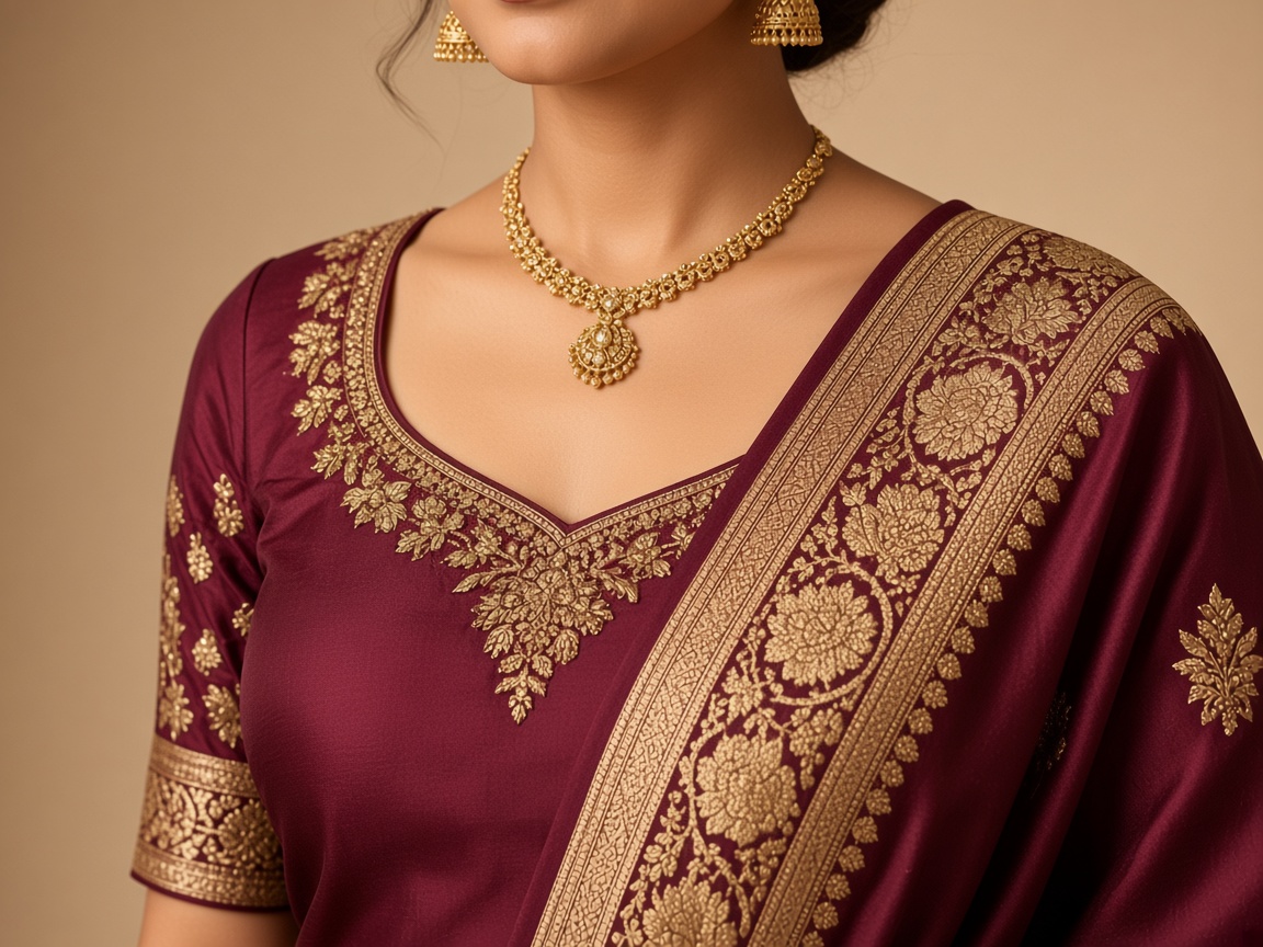 Royal Floral Embroidered Designer Saree