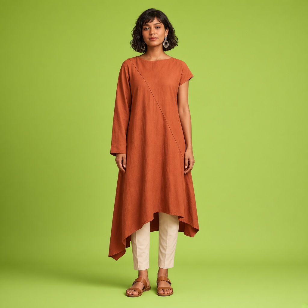 Terracotta Asymmetric Kurti