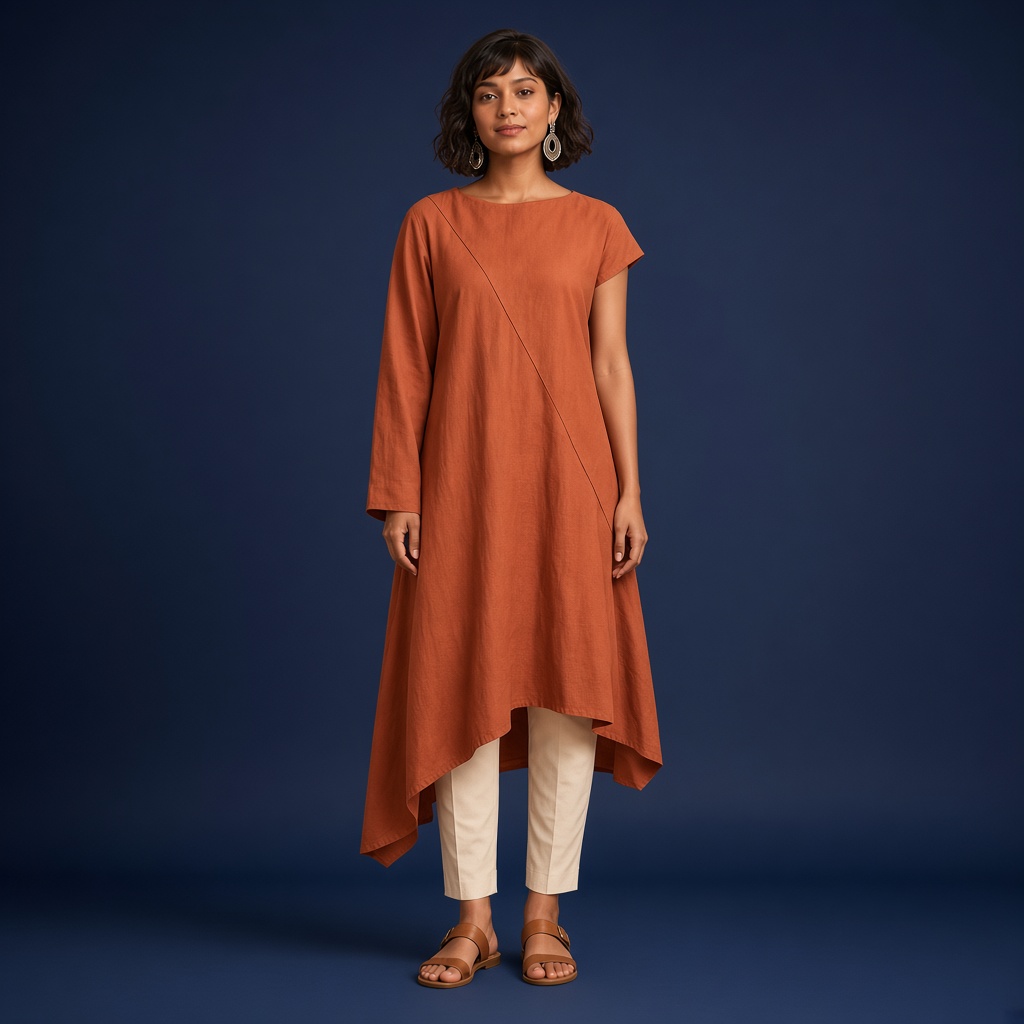 Terracotta Asymmetric Kurti