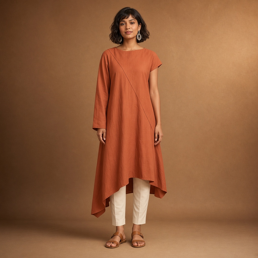 Terracotta Asymmetric Kurti