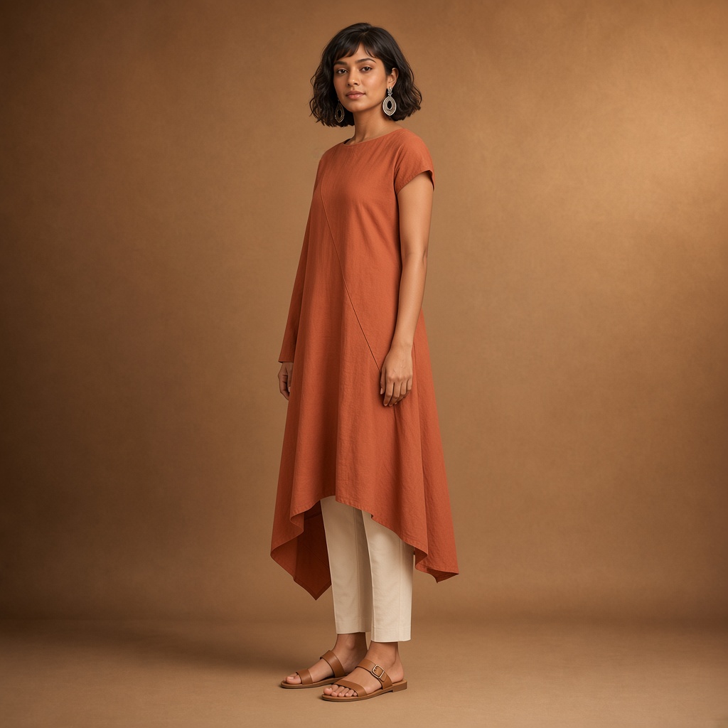 Terracotta Asymmetric Kurti