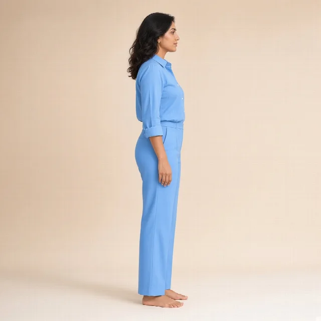 White Cotton Shirt and Straight Pants Co-ord Set thumbnail