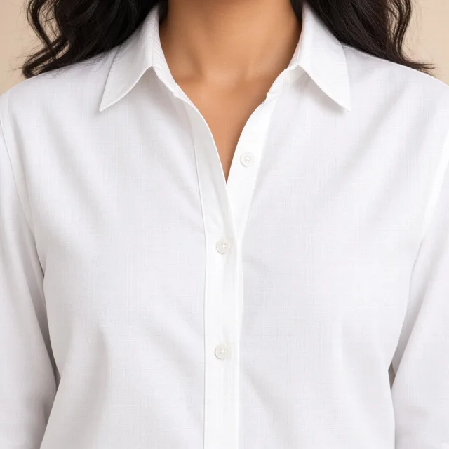 White Cotton Shirt and Straight Pants Co-ord Set
