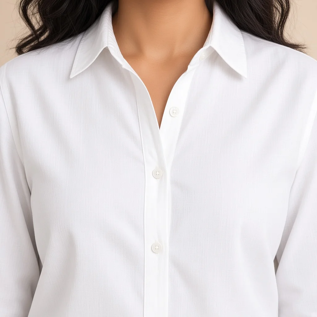 White Cotton Shirt and Straight Pants Co-ord Set
