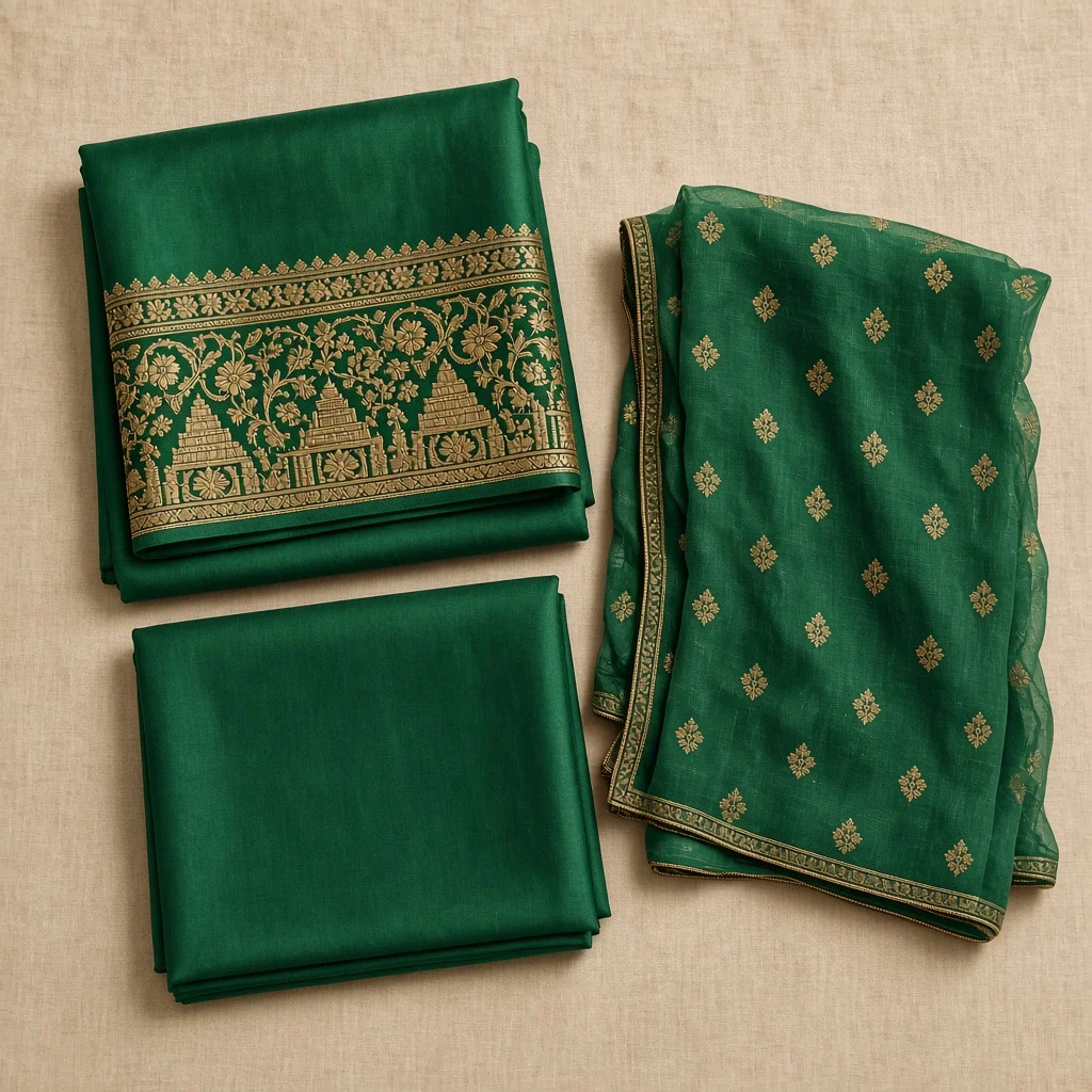 Wine Embroidered Dress Material
