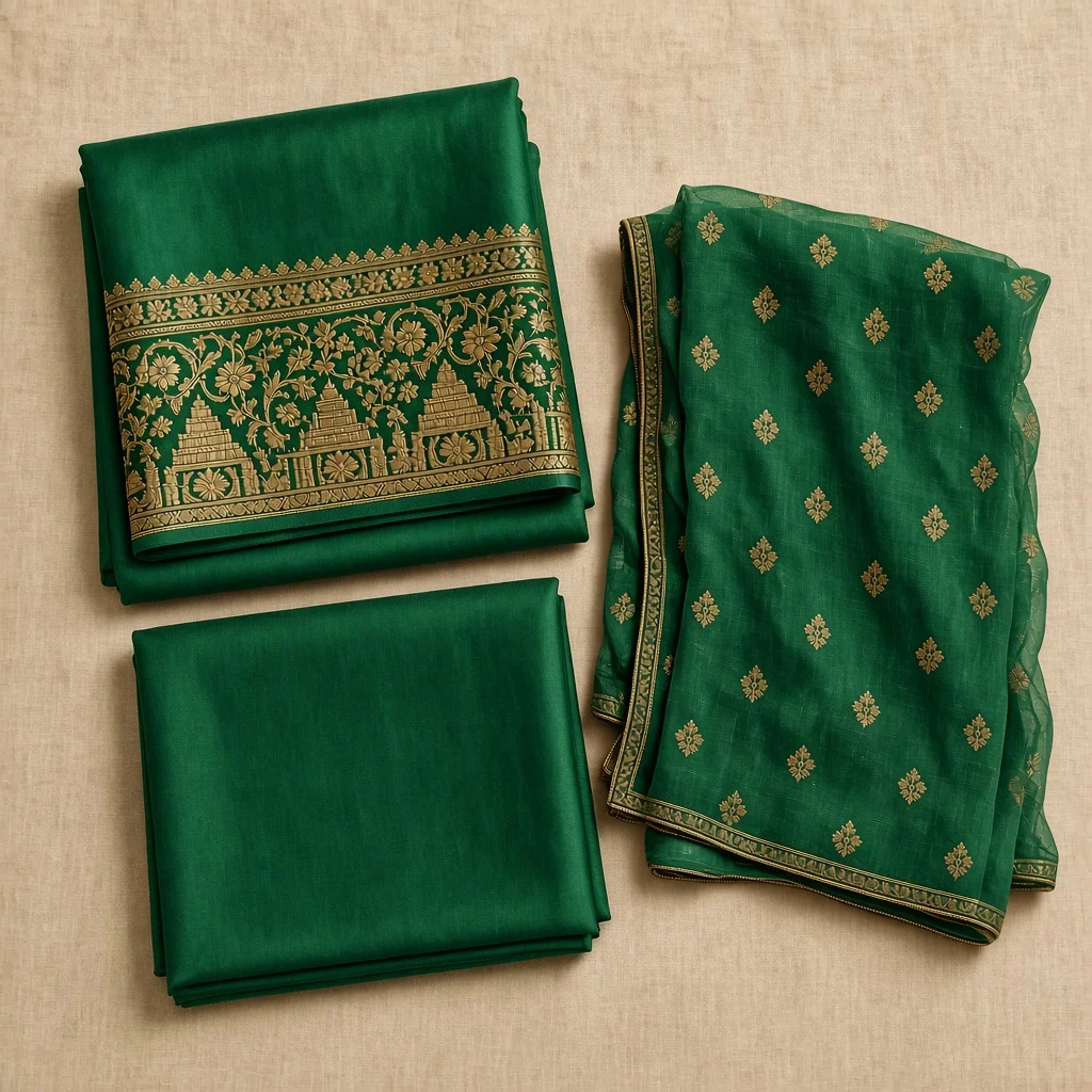 Wine Embroidered Dress Material
