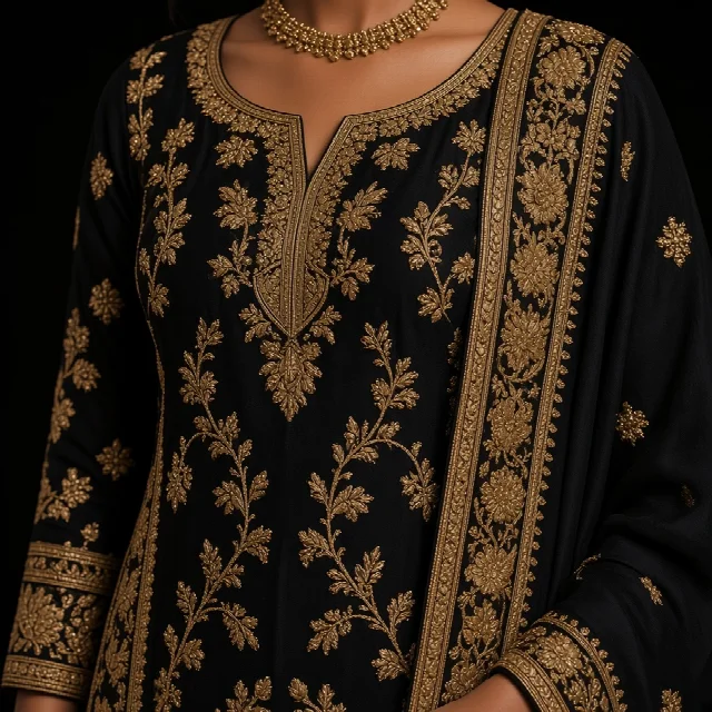 Wine Zari Party Salwar Suit