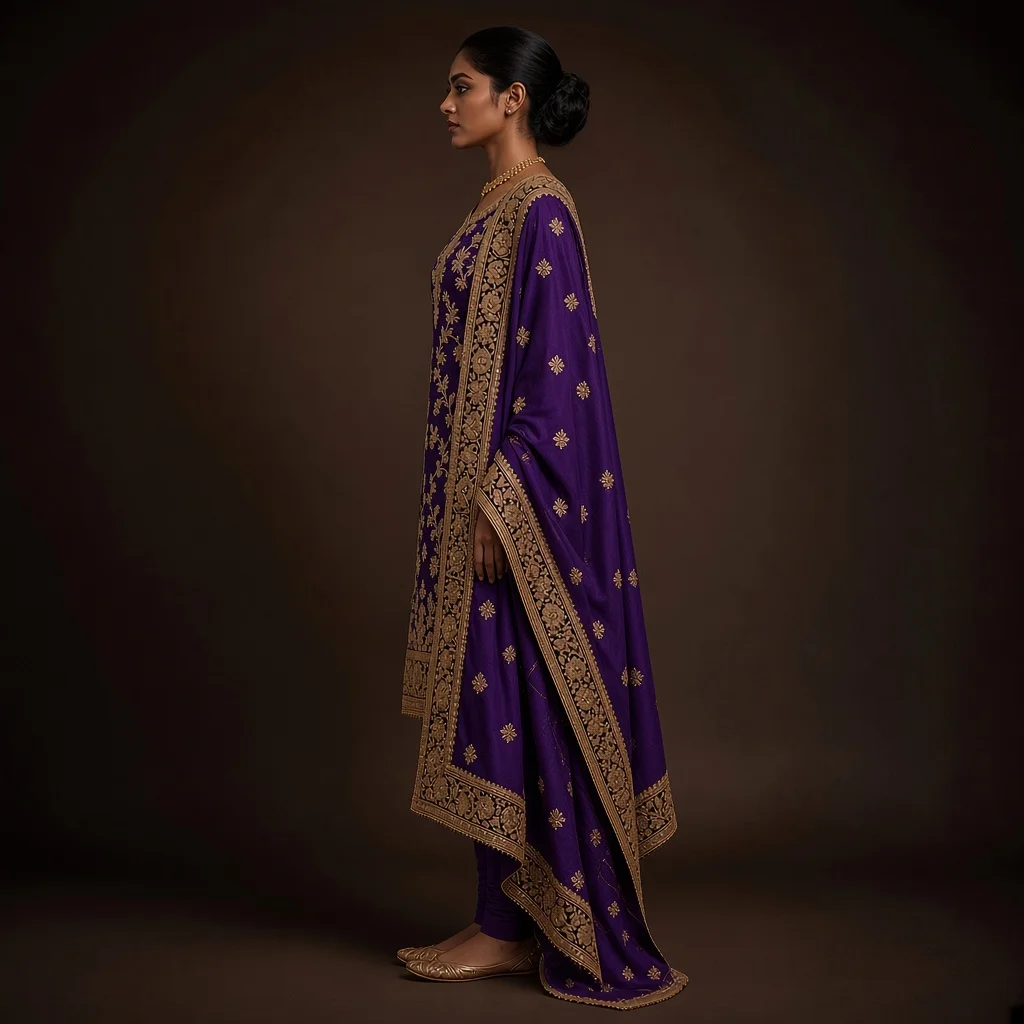Wine Zari Party Salwar Suit