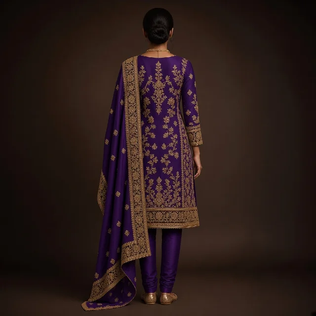 Wine Zari Party Salwar Suit thumbnail