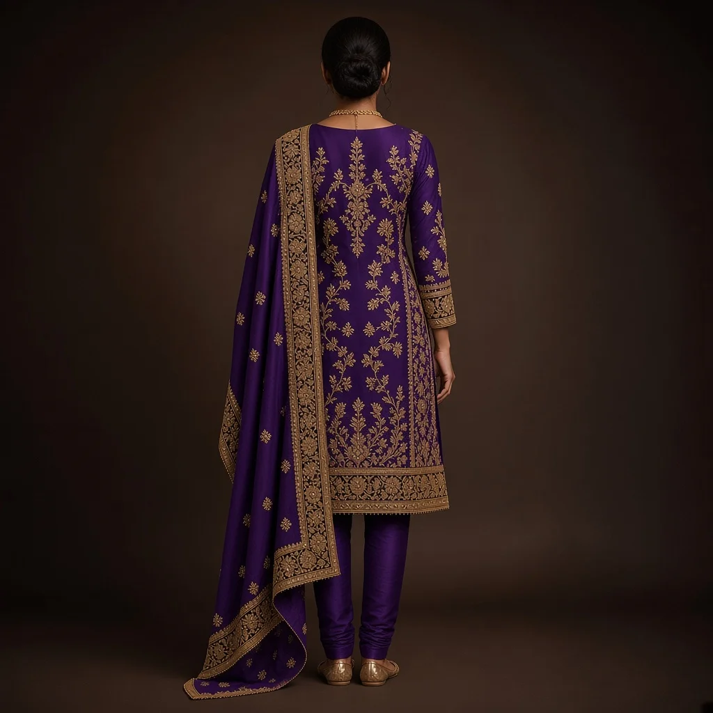 Wine Zari Party Salwar Suit