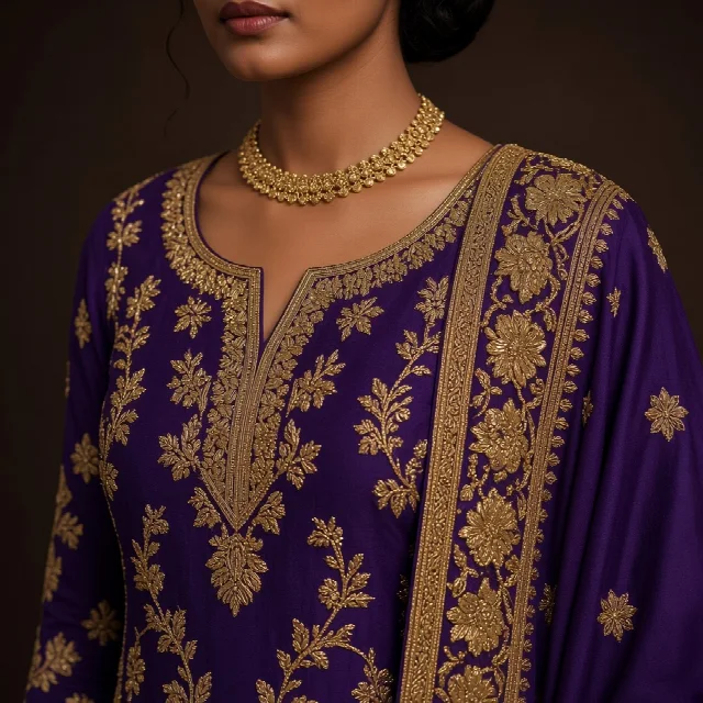 Wine Zari Party Salwar Suit thumbnail